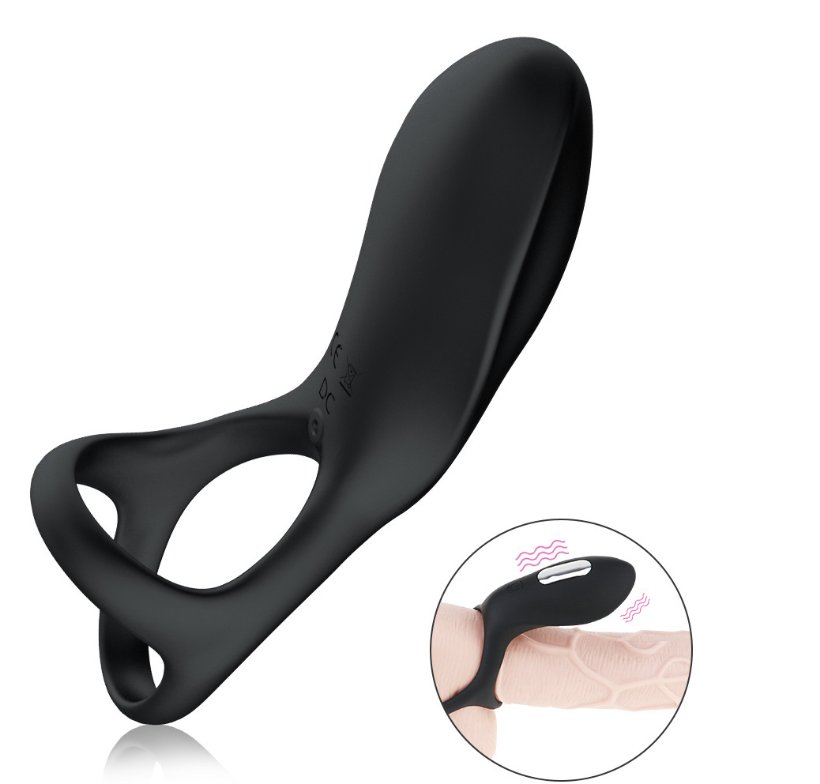 Double Strap Rechargeable Cock Ring Water Proof 10 Settings