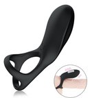 Load image into Gallery viewer, Double Strap Rechargeable Cock Ring Water Proof 10 Settings
