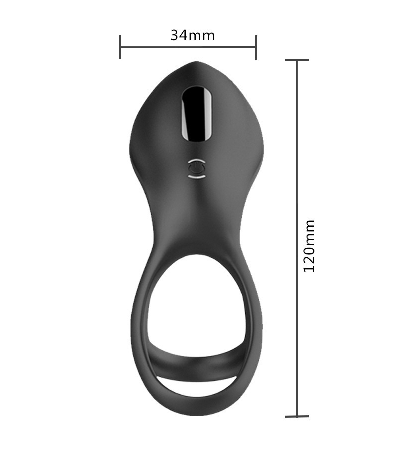 Double Strap Rechargeable Cock Ring Water Proof 10 Settings