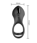 Load image into Gallery viewer, Double Strap Rechargeable Cock Ring Water Proof 10 Settings
