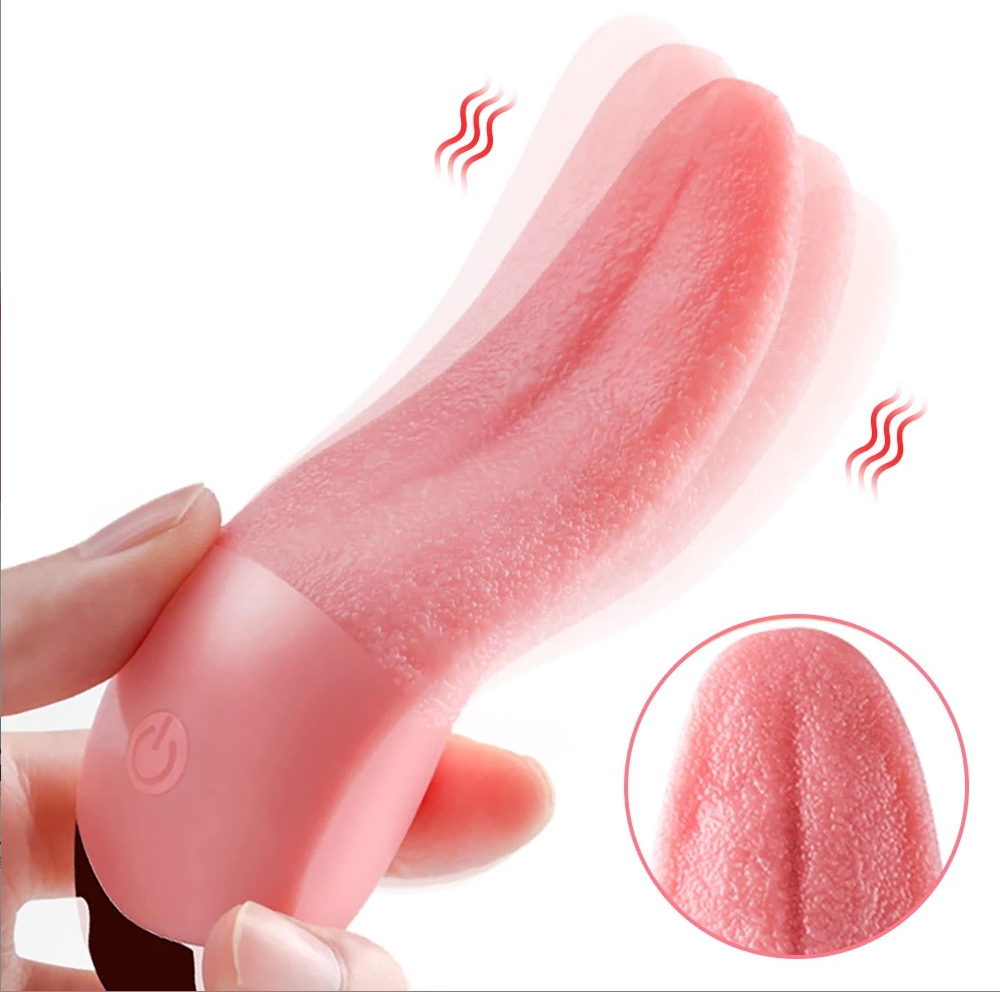 Vibrating Tongue Womens Vibrator Sex Toy Rechargeable Mutli-speed 10 Settings Mini Bullet