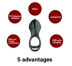 Load image into Gallery viewer, Vibrating Rechargeable Cock Ring Waterproof Silicone Ring
