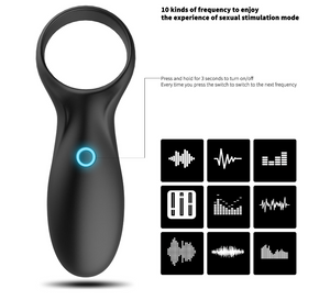 Vibrating Cock Ring, Male Adult Anal Sex Toys with 10 Vibration Modes Penis Rings for Longer Harder Stronger Erection, Vibrating Wand Bullet Vibrator for Men & Women