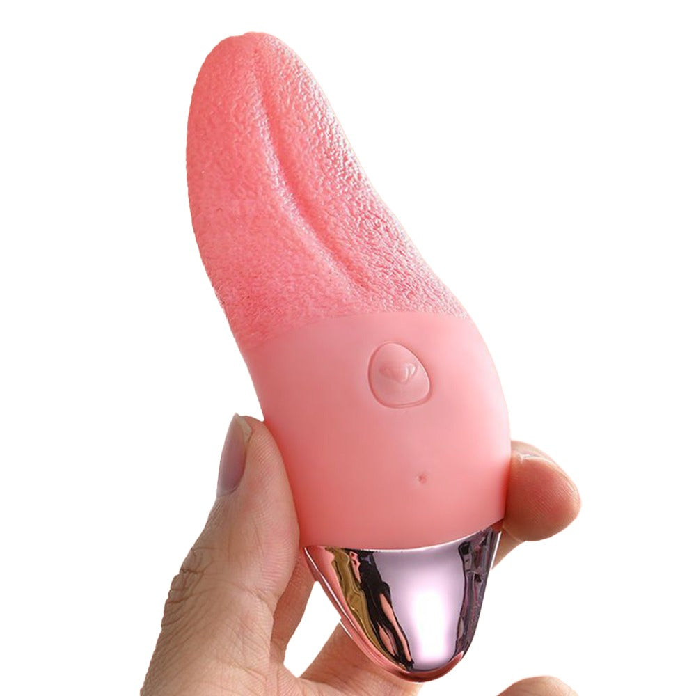 Vibrating Tongue Womens Vibrator Sex Toy Rechargeable Mutli-speed 10 Settings Mini Bullet