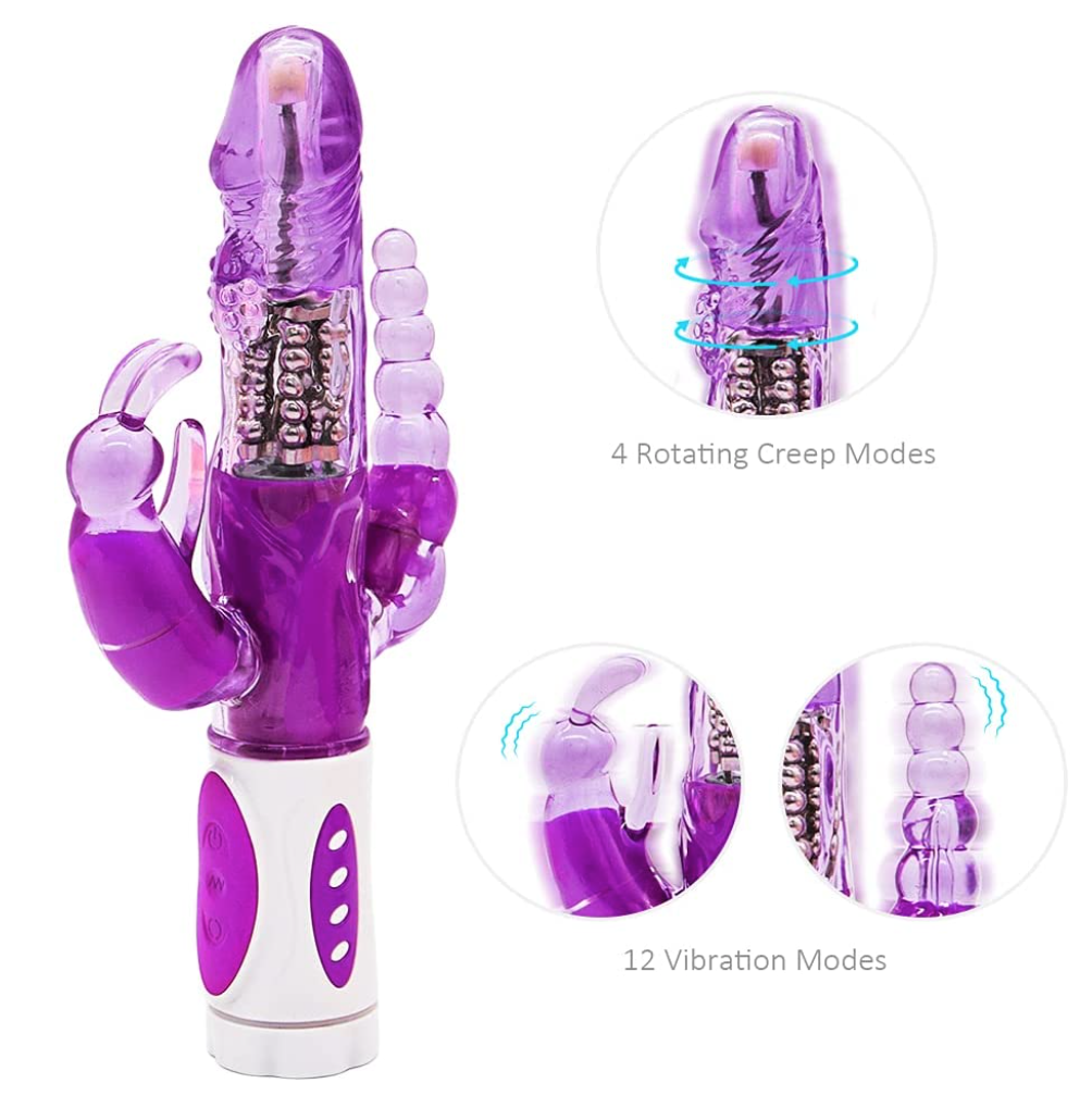 Vibrating Rampant Rabbit Triple Vibrator Multi Speed Dildo