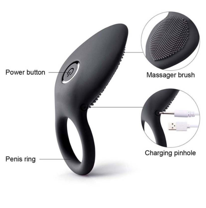 Vibrating 10 Modes Cock Ring USB Rechargeable Penis Ring