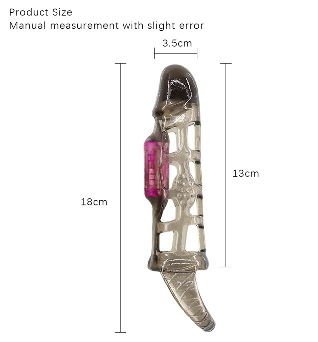 Cock Ring Vibrating Penis Sleeve Extender Enlarger Extra Length & Girth