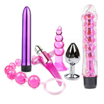 Load image into Gallery viewer, Butt Plug Anal Beads Dildo Kit Silicone Sex Toy For Women Men Anchor 6 Piece Set
