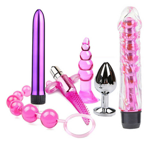 Butt Plug Anal Beads Dildo Kit Silicone Sex Toy For Women Men Anchor 6 Piece Set