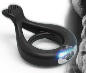 Fin Rechargeable Cock Ring With 10 Settings and Water-Proof