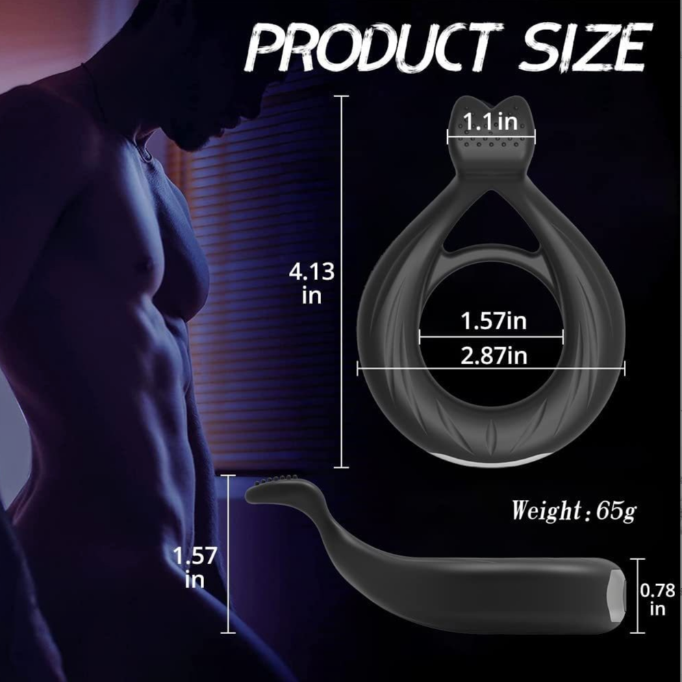 Fin Rechargeable Cock Ring With 10 Settings and Water-Proof