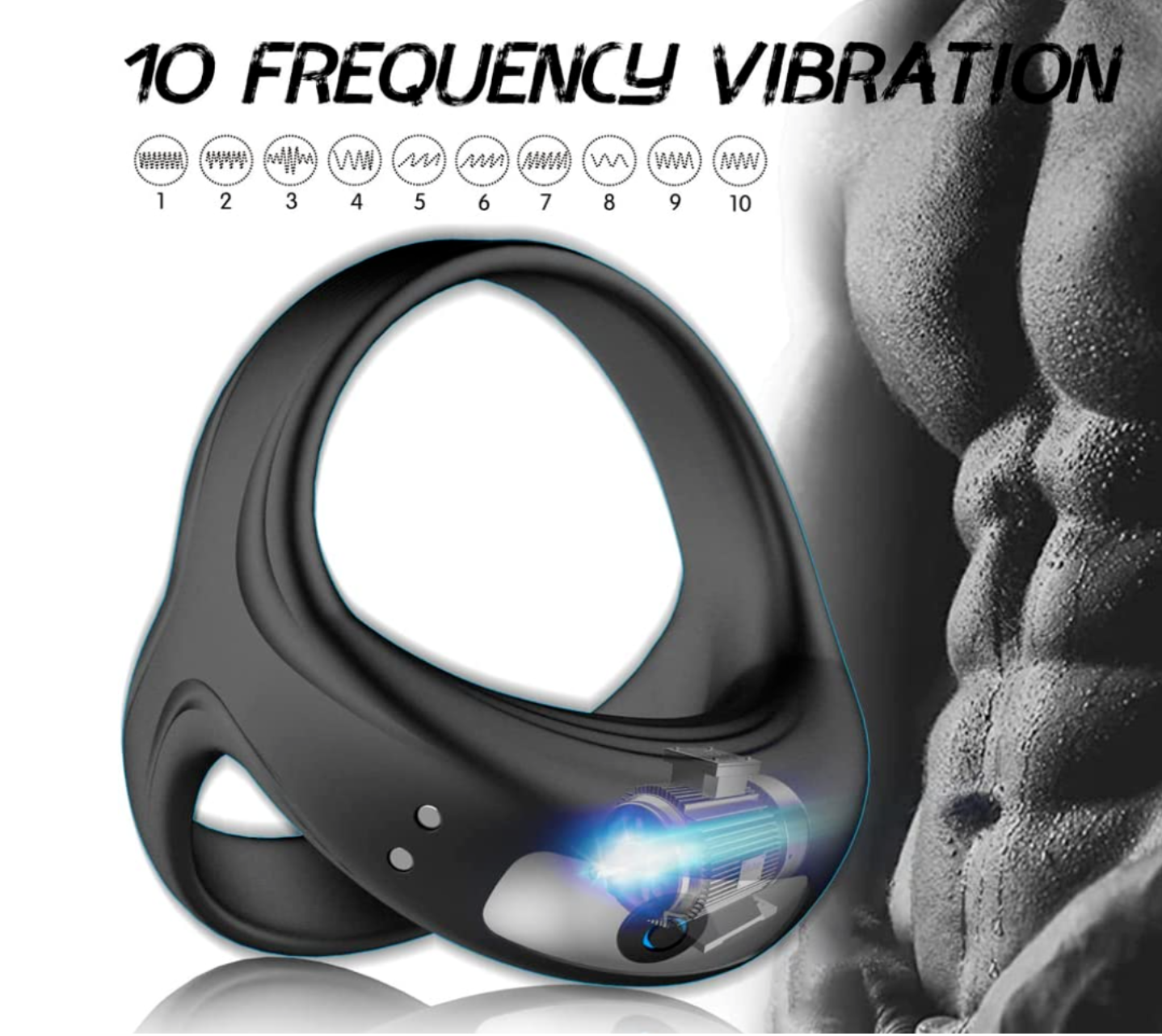 10 Speeds Remote Control Vibrating Cock Ring USB Rechargeable Penis Ring Sex Toy