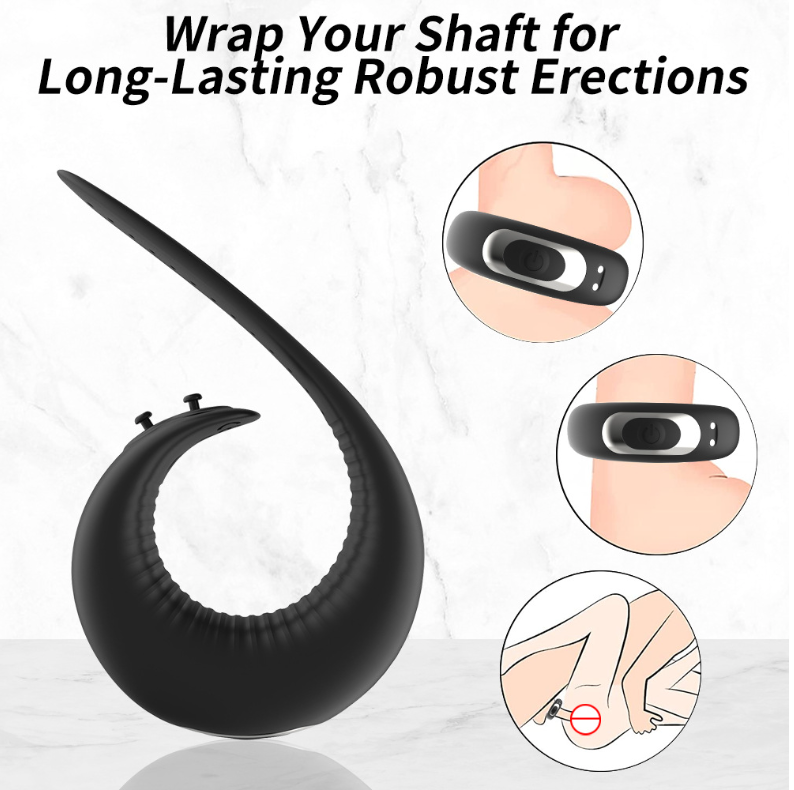 Adjustable Vibrating Cock Ring with 10 settings Waterproof Cock Ring