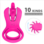 Load image into Gallery viewer, Spinning Rechargeable Cock Ring With 10 Settings
