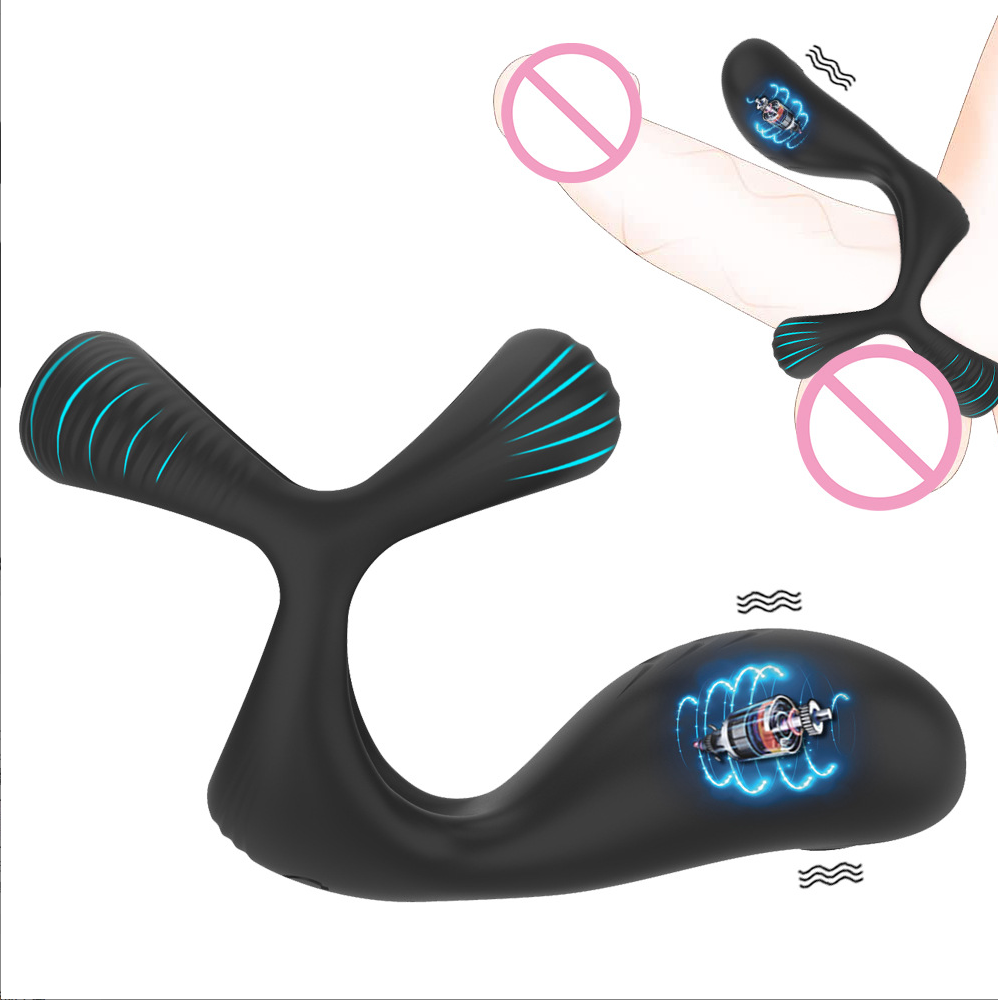 Vibrating Cock Ring With 10 Settings Anal Butt Plug