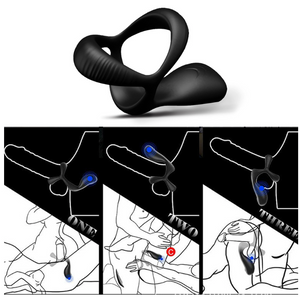 Vibrating Cock Ring With 10 Settings Anal Butt Plug