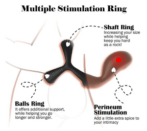 Vibrating Cock Ring With 10 Settings Anal Butt Plug