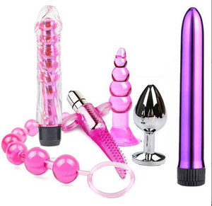 6 Piece Pink Anal Plug Anal Beads