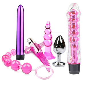 6 Piece Pink Anal Plug Anal Beads