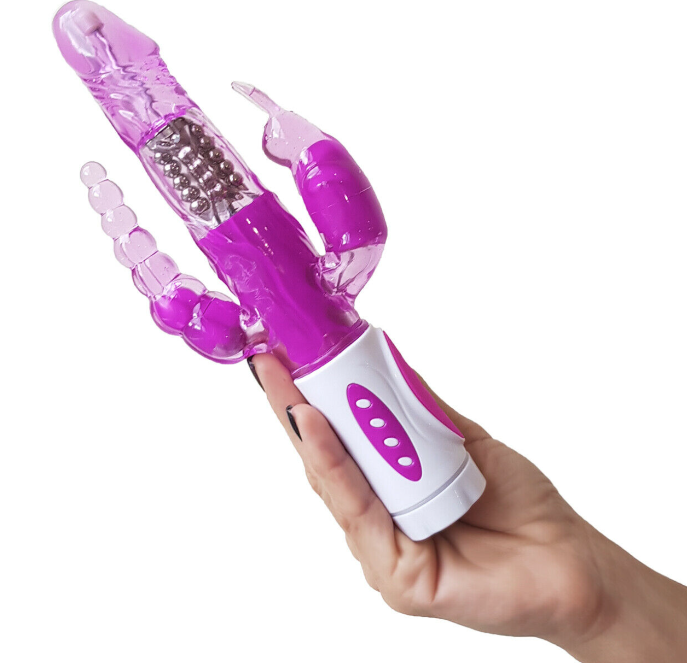 Vibrating Rampant Rabbit Triple Vibrator Multi Speed Dildo