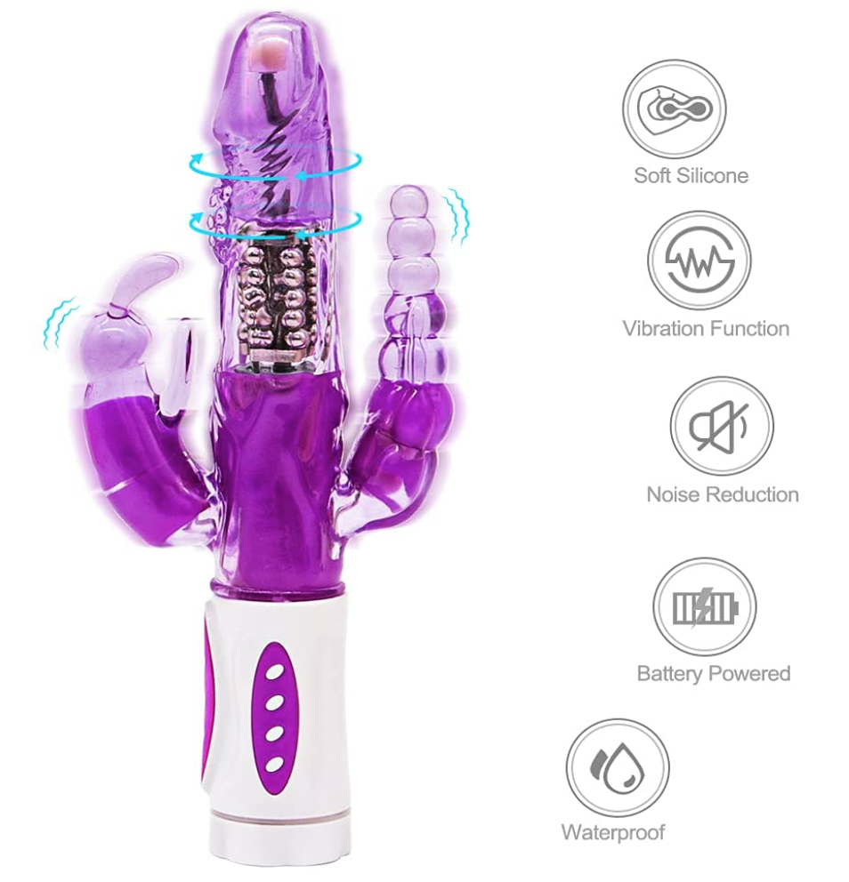 Vibrating Rampant Rabbit Triple Vibrator Multi Speed Dildo