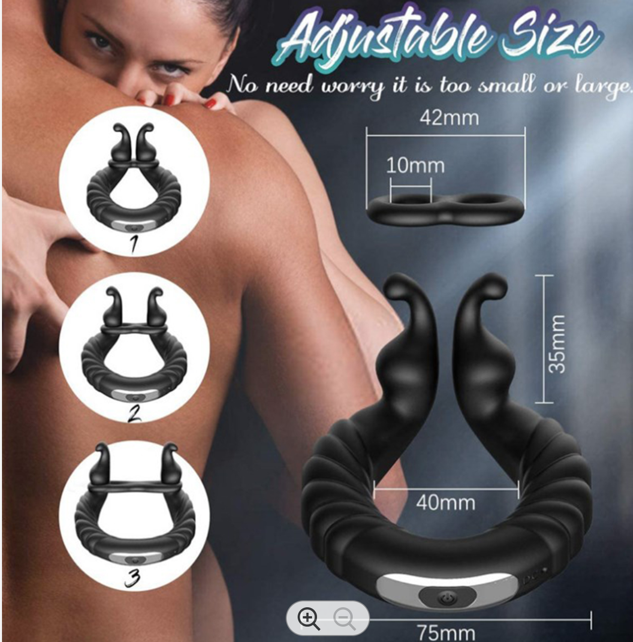 10 Speeds Vibrating Cock Ring USB Rechargeable Penis Ring Vibrator