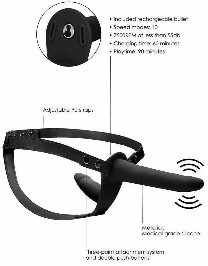 Double Ended Strap On Rechargeable Vibrating