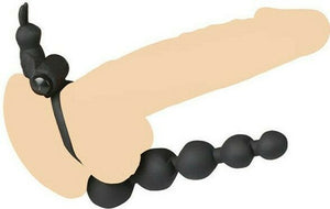 Double Penetration Strap On Anal Beads Vibrating Penis Ring