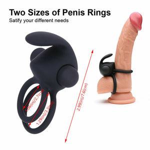 Double Cock Ring With Tongue