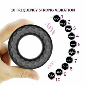 Cock Ring Penis Sex Enhancing Vibrating 10 Frequency Rechargeable